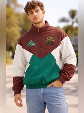 FIFTH LOOP Super Riders Race Ream 1/4 Zip  Breathable Windbreaker Jacket NWT